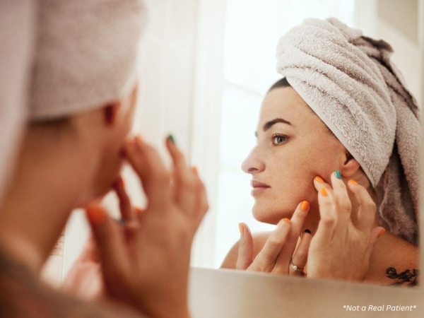 Over-exfoliated skin showing redness and irritation from harsh skincare